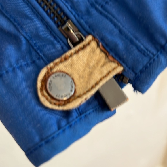 Vince Camuto SZ M Royal Blue Cinch Waist Spring Snap Closure Jacket Trench Coat - Picture 6 of 10
